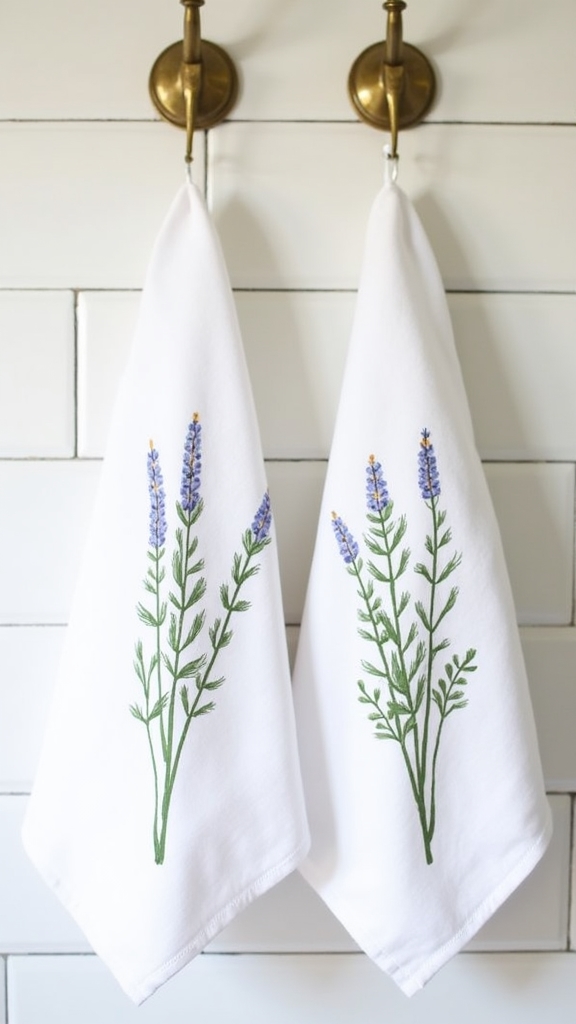 botanical print kitchen towels