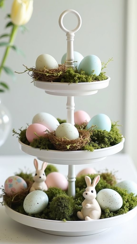 colorful egg hunt display