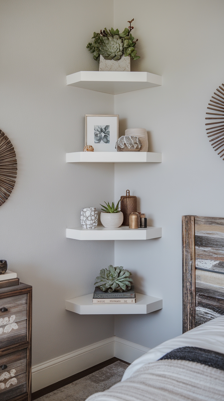 corner shelving display units