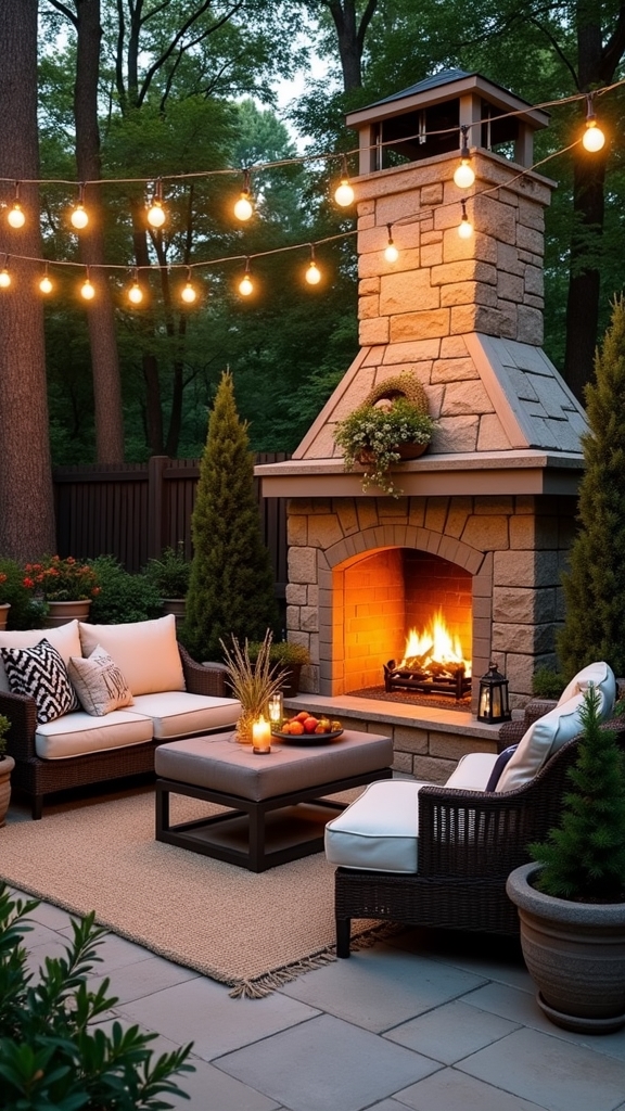 cozy fireplace reading nook