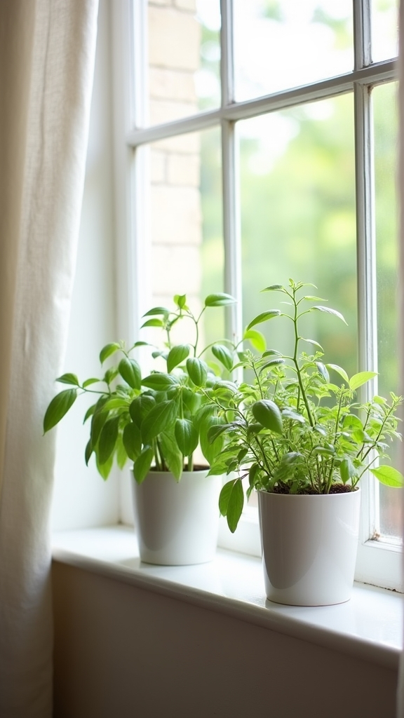 herb garden window display