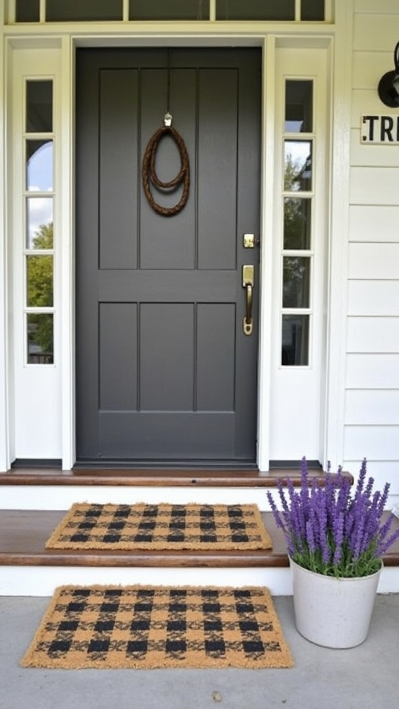 layered welcome mat design