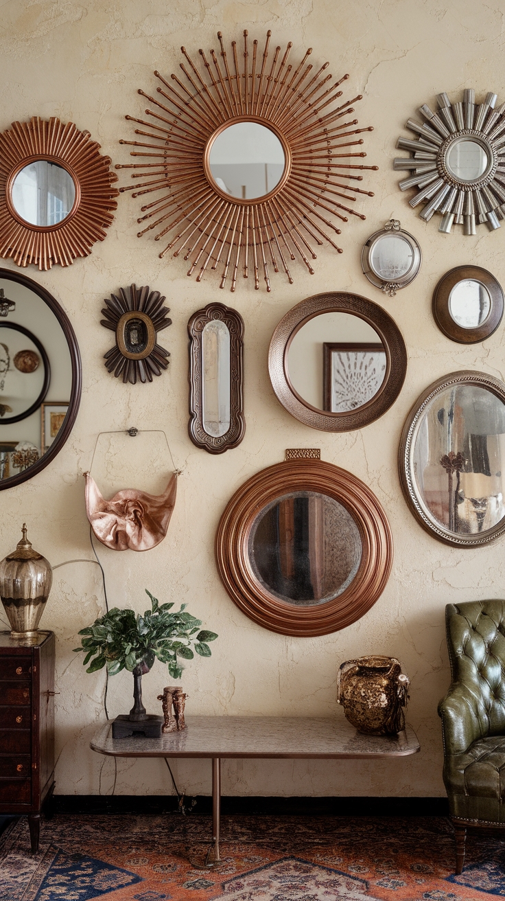 mixed metal mirror display