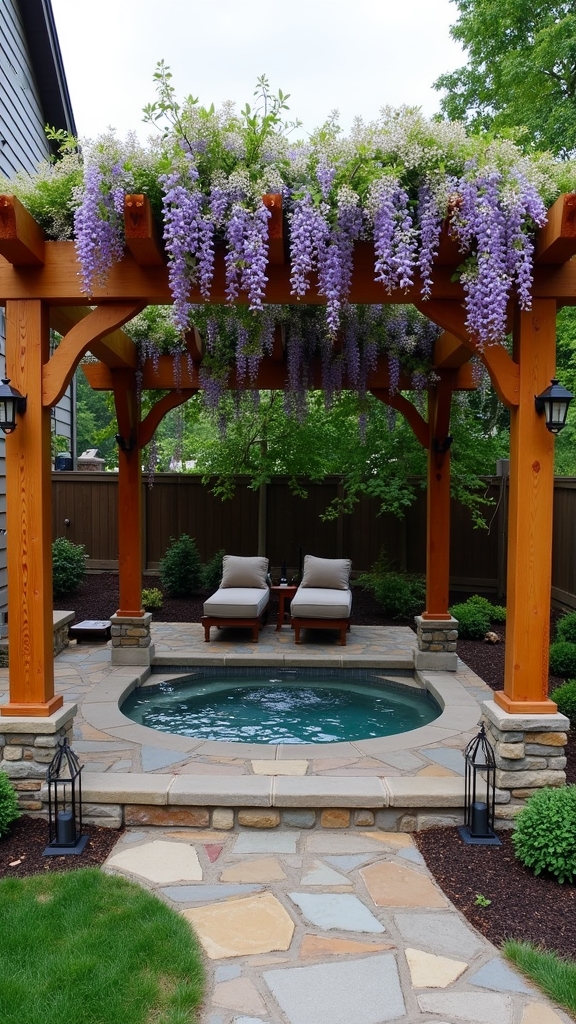 relaxing outdoor hot tub