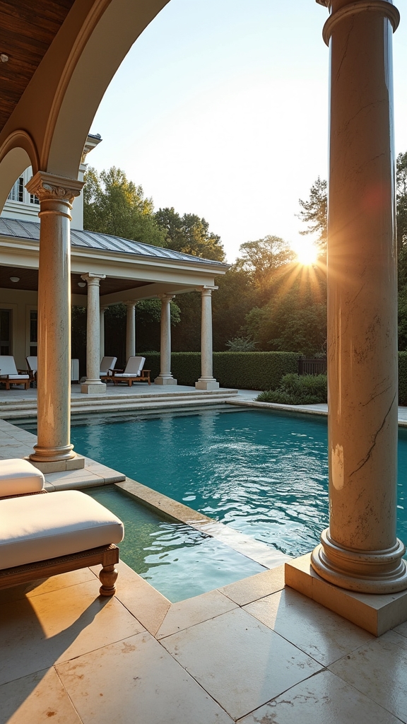 roman pool with pavilion