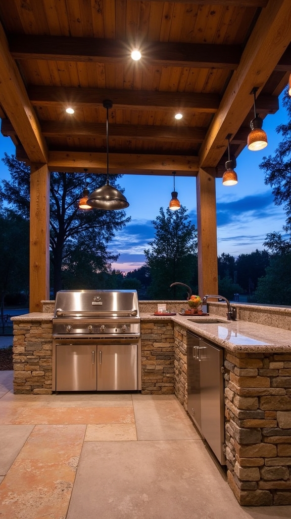 rustic stone kitchen design