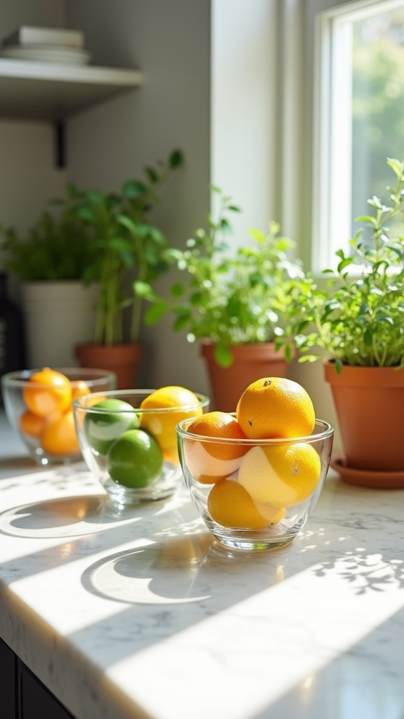 seasonal citrus glass display