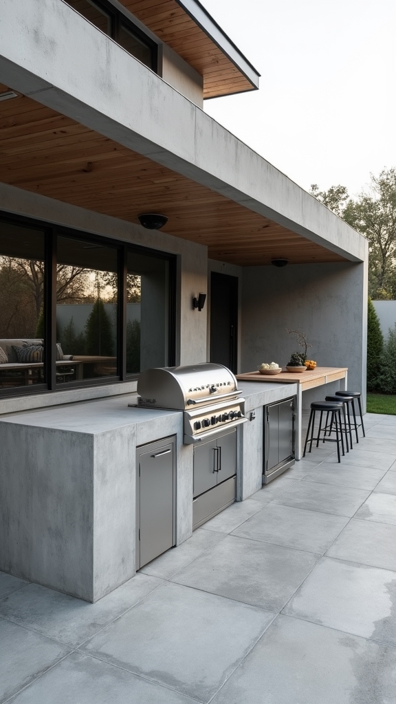 sleek outdoor culinary space