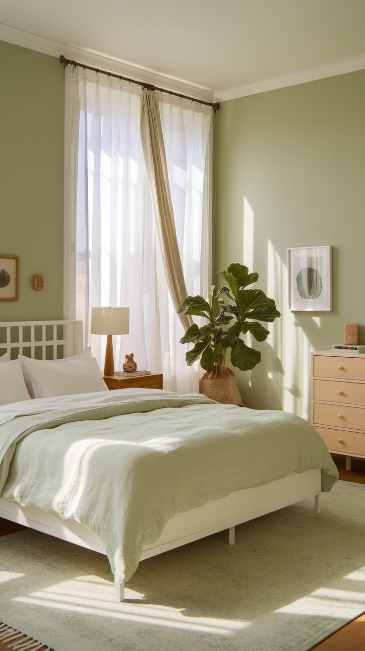 soothing green bedroom inspiration