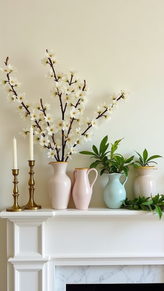 spring mantle decorating ideas