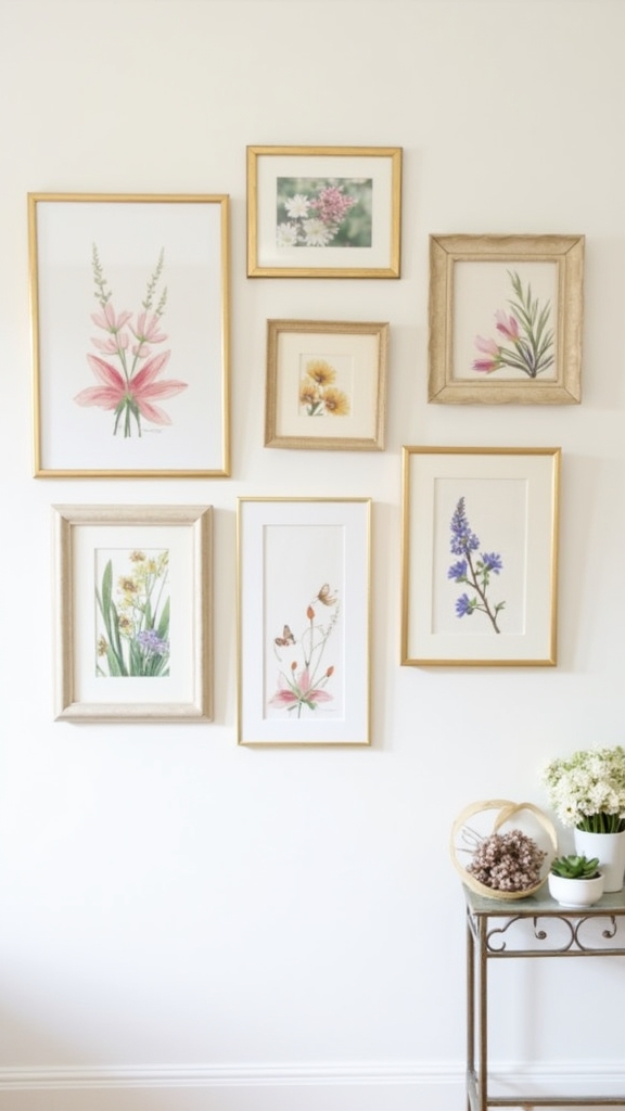 spring themed gallery wall design