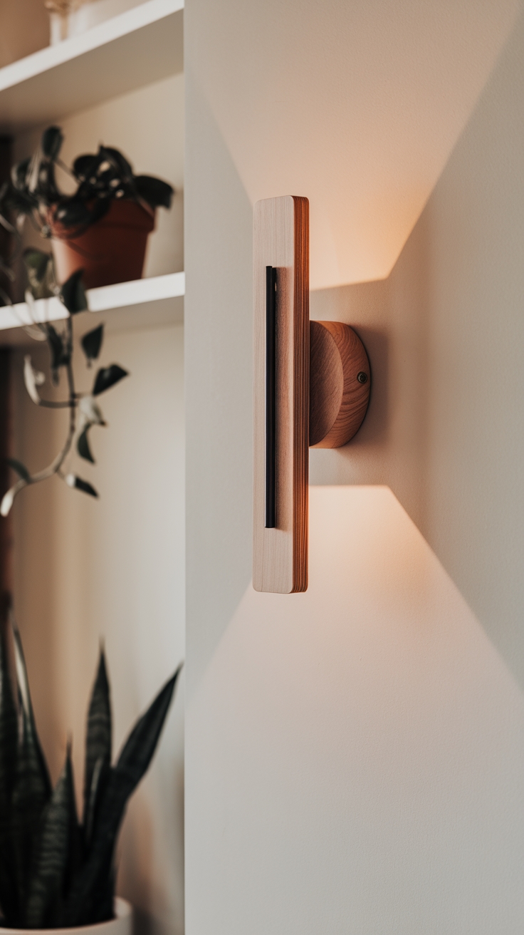 stylish wood and metal sconces