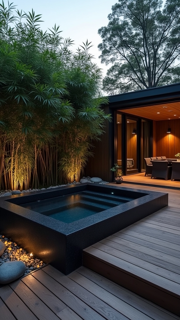 tranquil minimalist hot tub