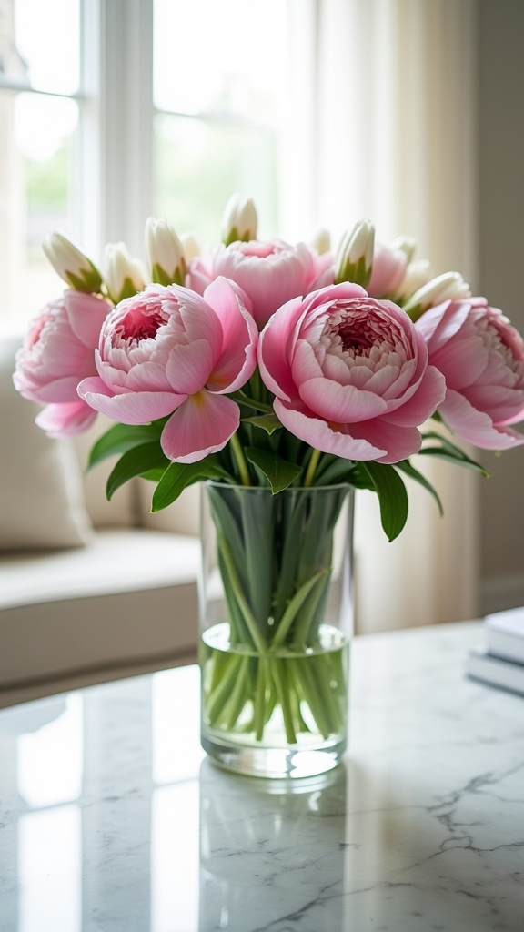 vibrant flowers in vases