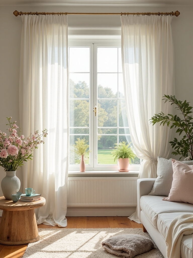 airy light linen curtains