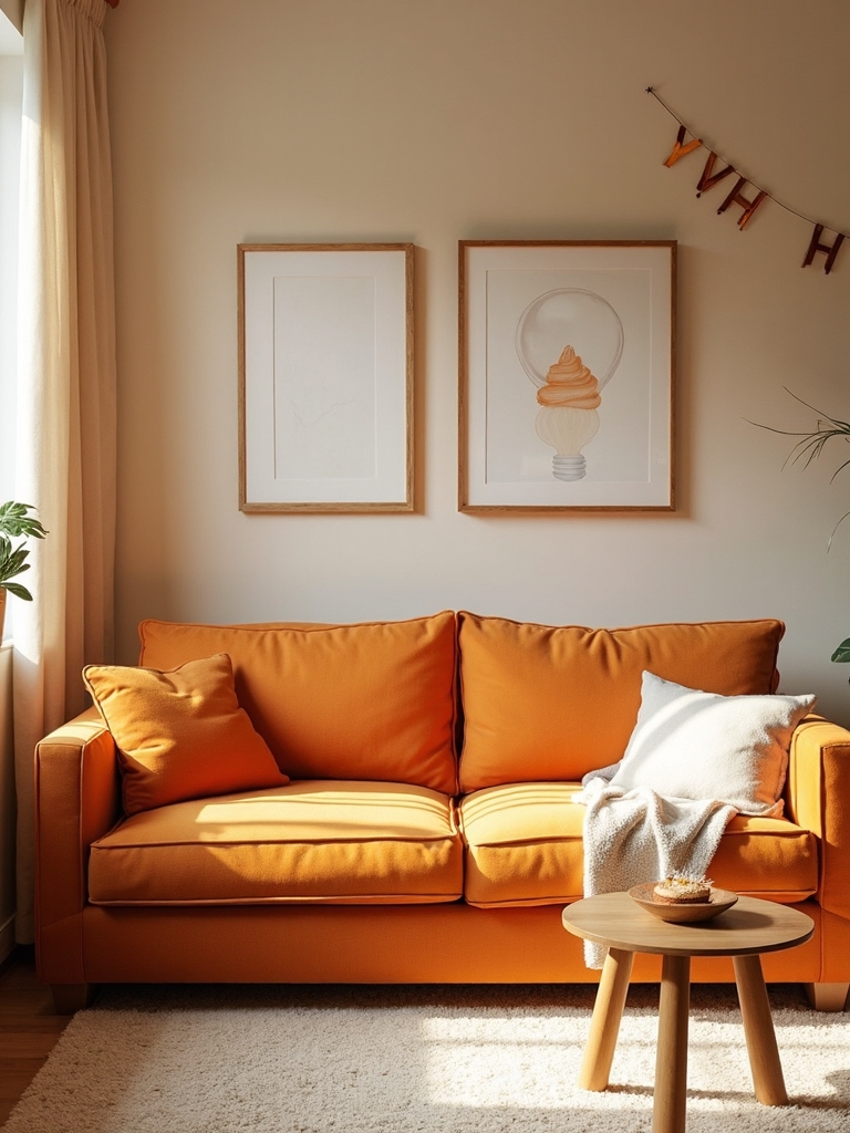 amber couches enhance warmth