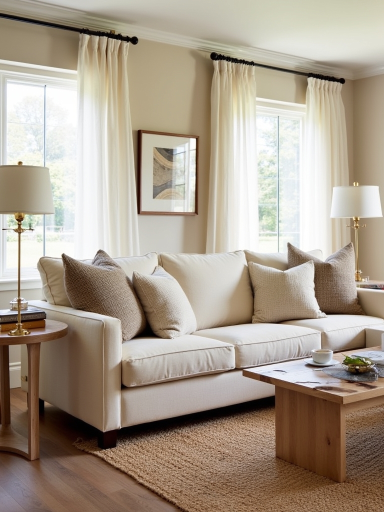 beige living room decor