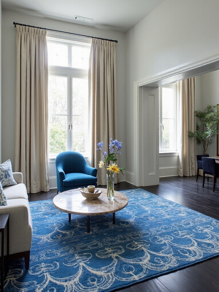 blue statement rugs design