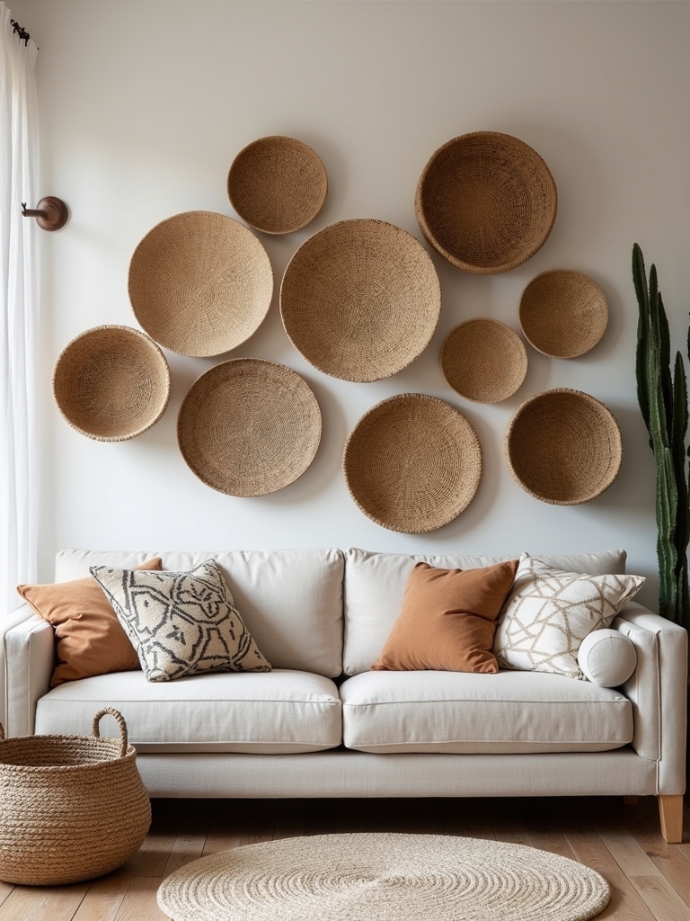 boho basket wall decor