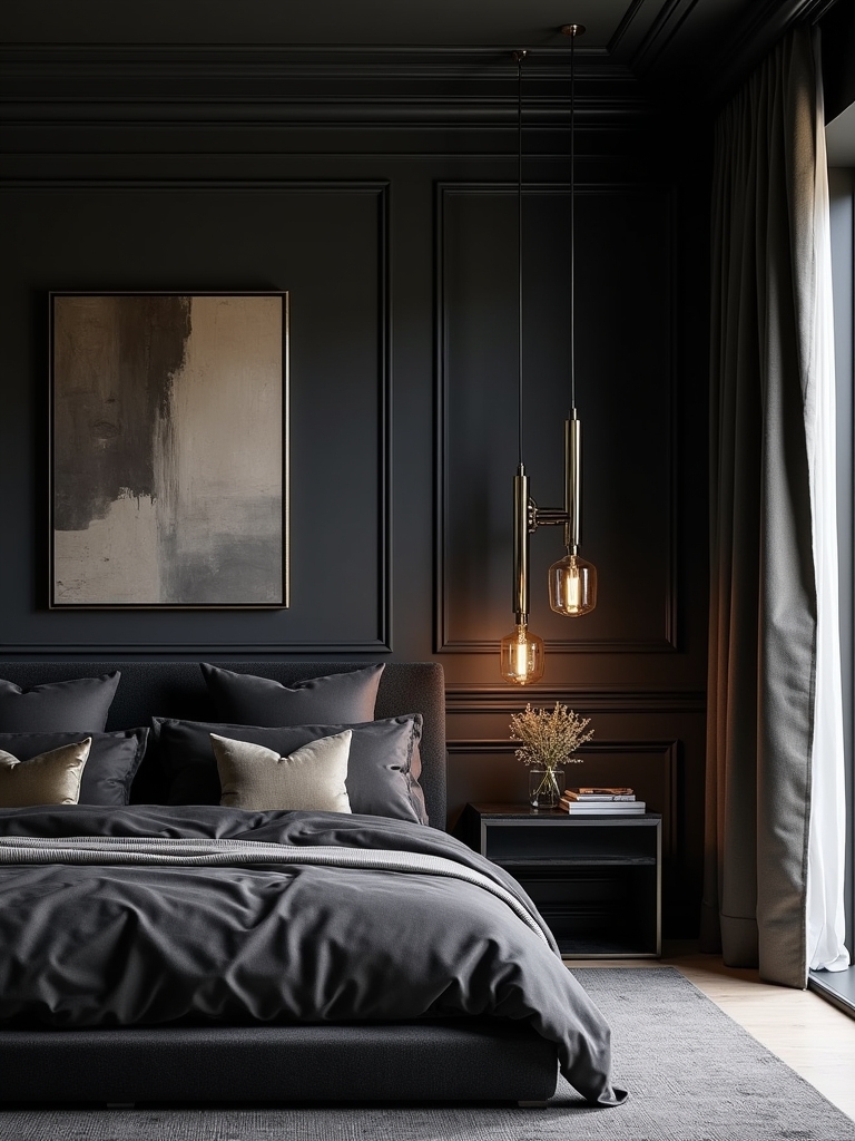 bold black bedroom designs