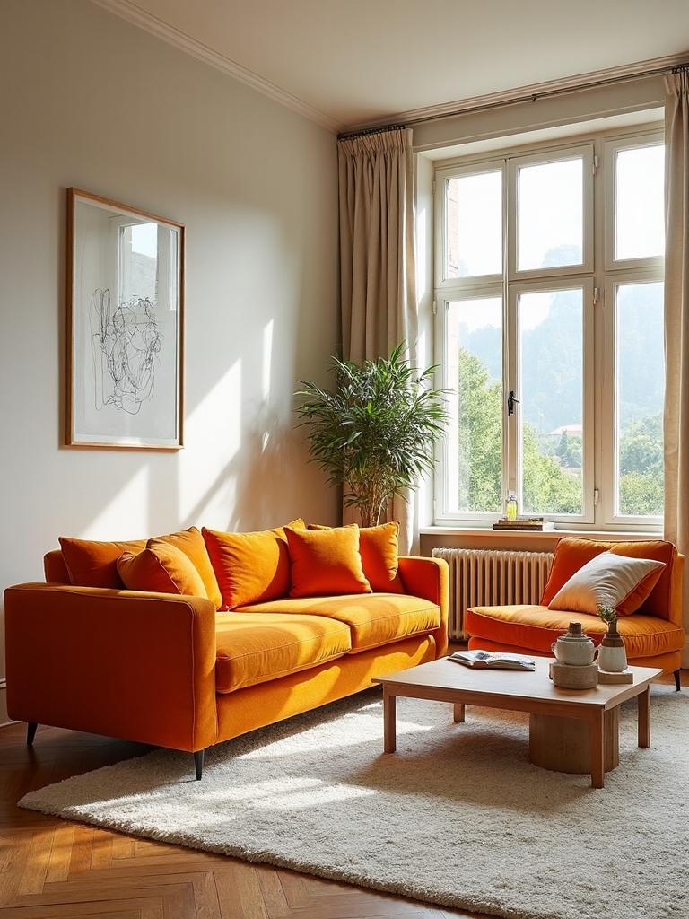 bold tangerine accent pieces