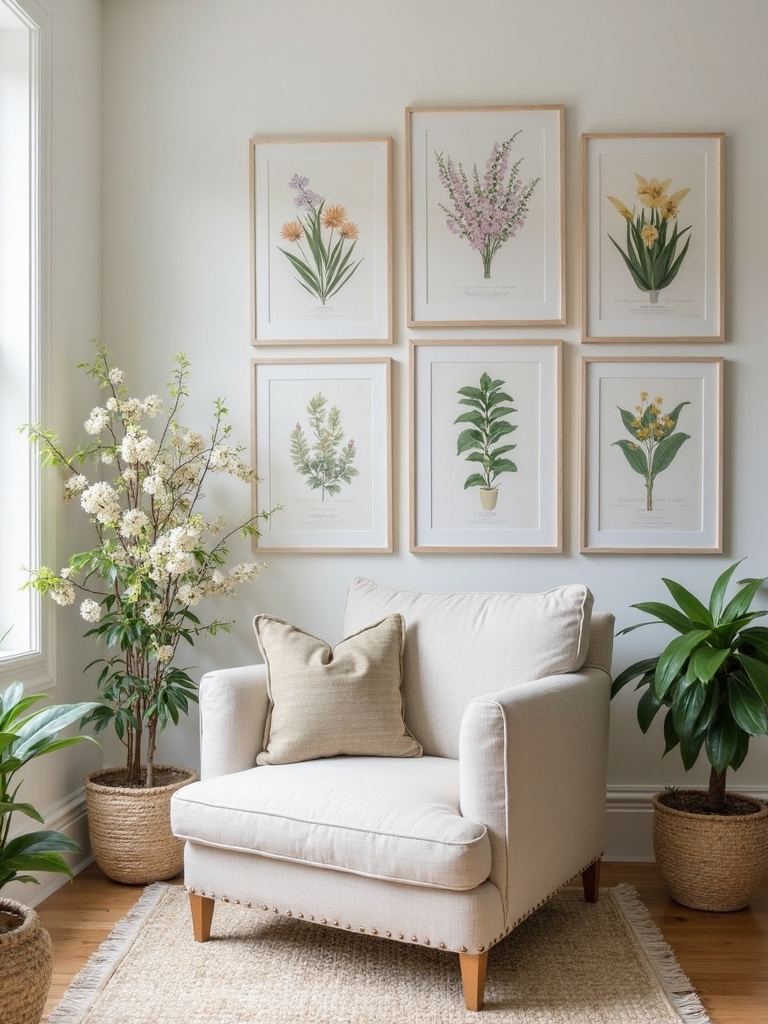 botanical themed gallery wall decor