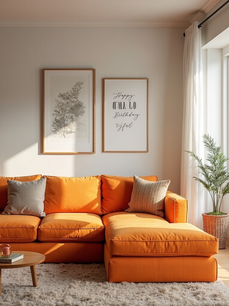 bright tangerine living room