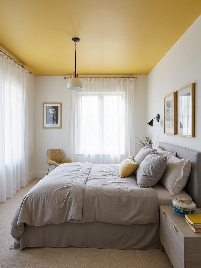 bright yellow ceiling paint