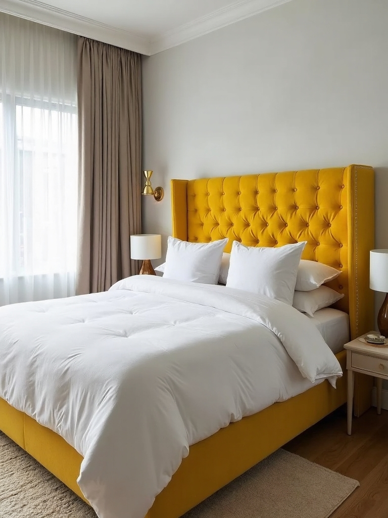 bright yellow headboard design