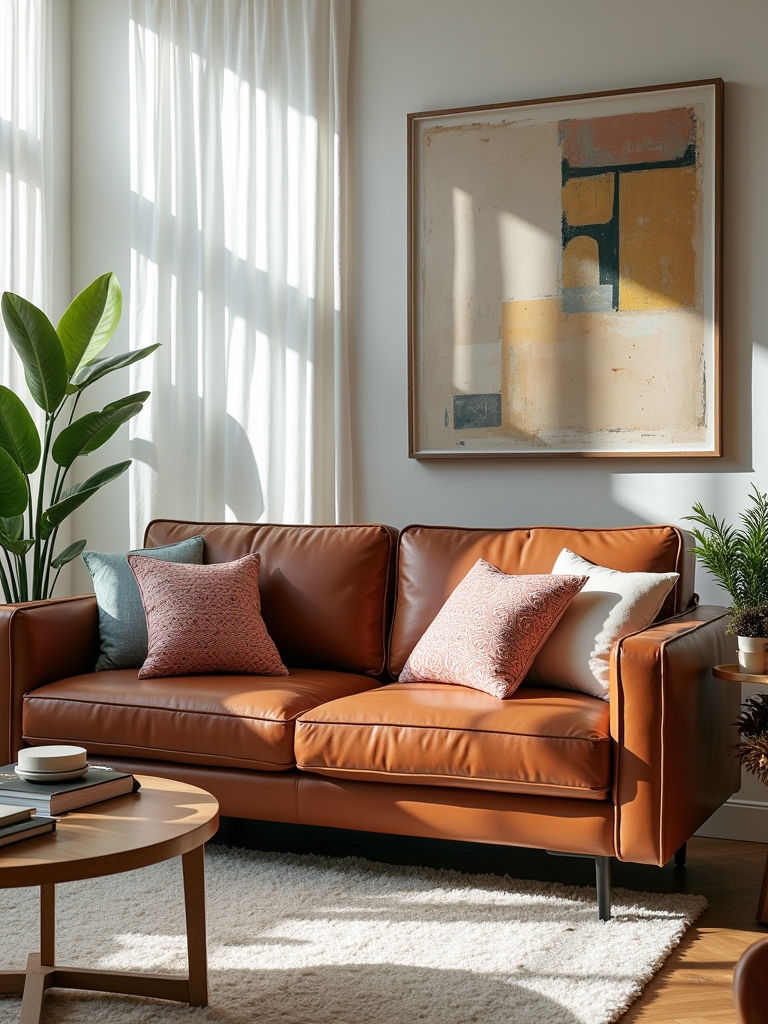 chic decor for brown couch