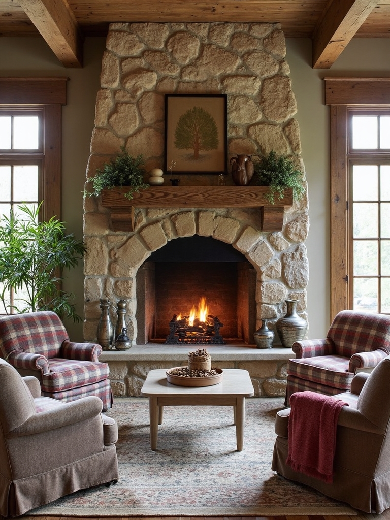 cozy inviting fireplace centerpiece