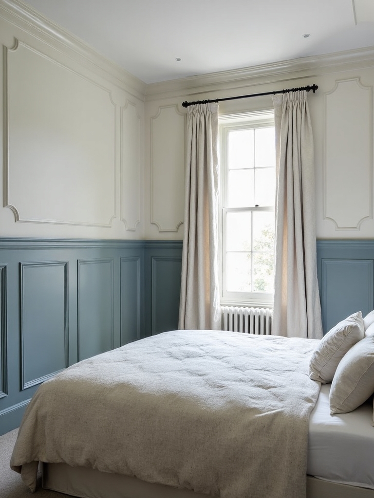 elegant blue gray wainscoting design