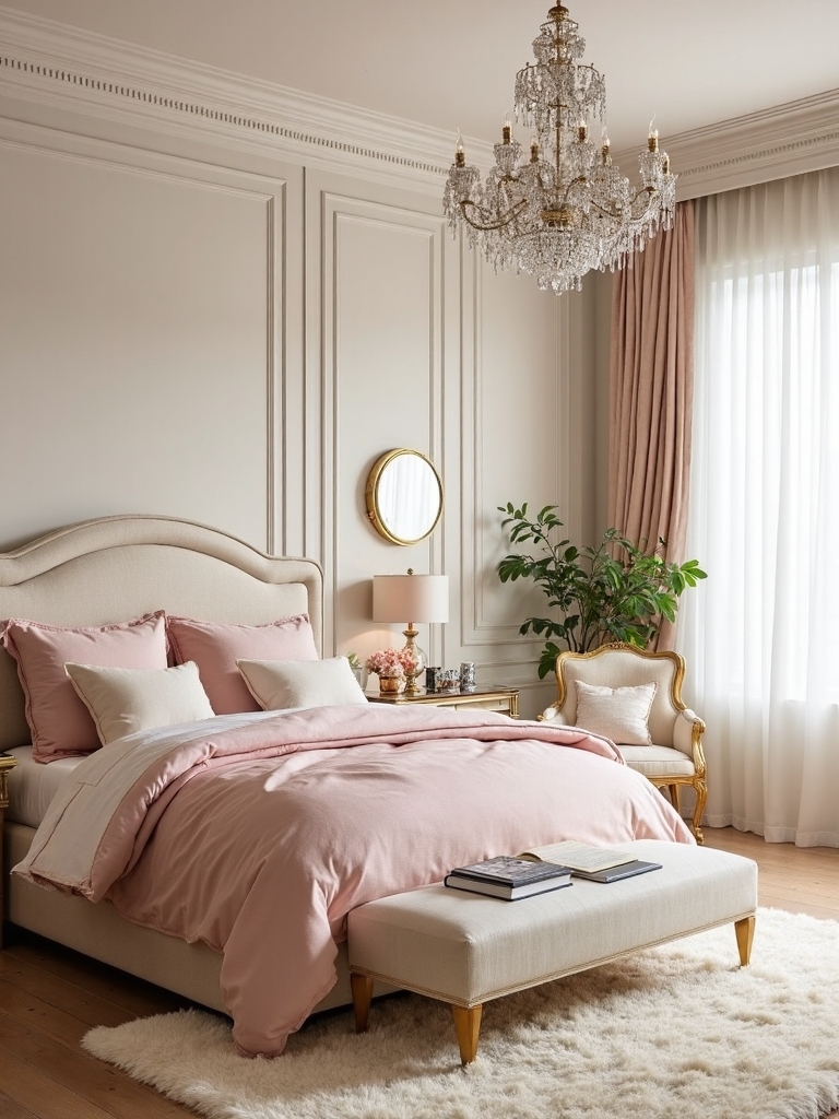 elegant cream and pink