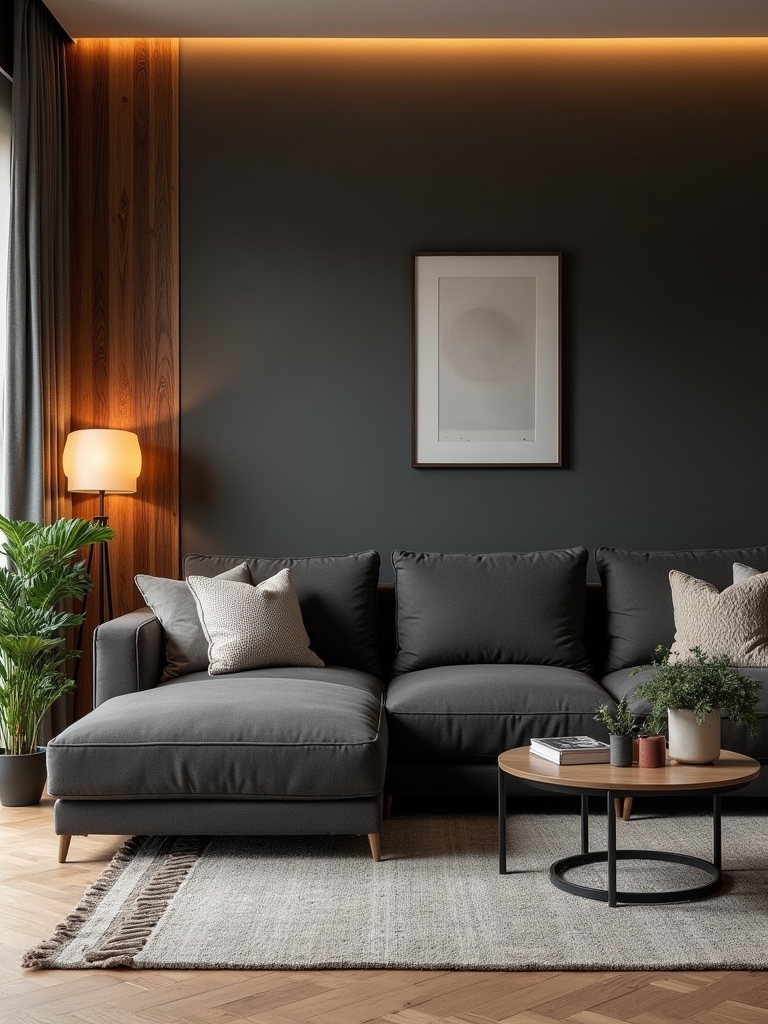 elegant dark grey couches