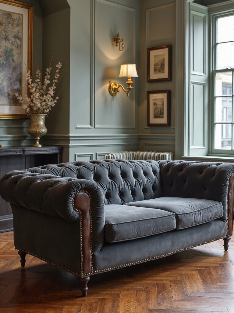 elegant dark grey upholstery