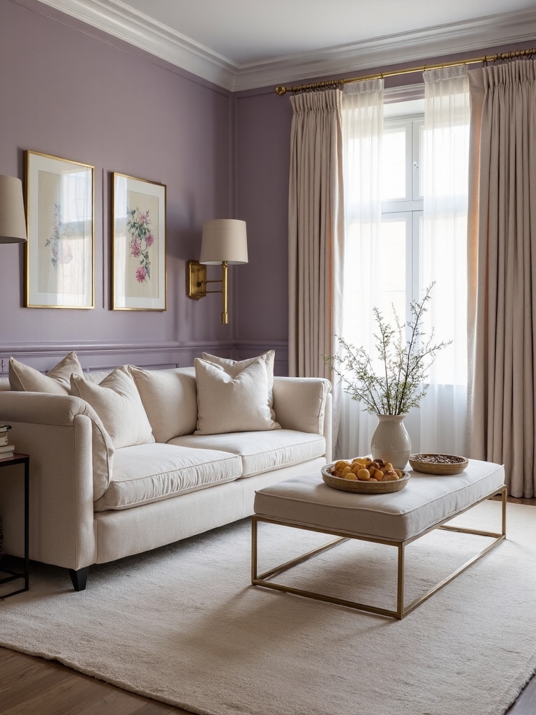 elegant muted lavender tones