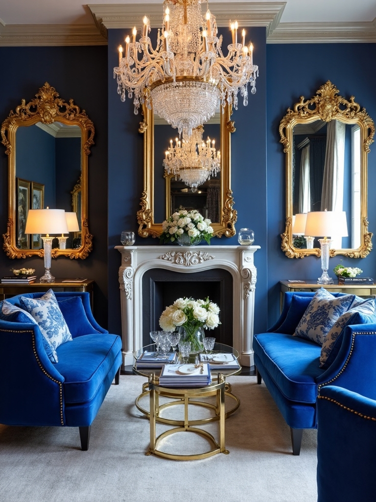 elegant royal blue accents