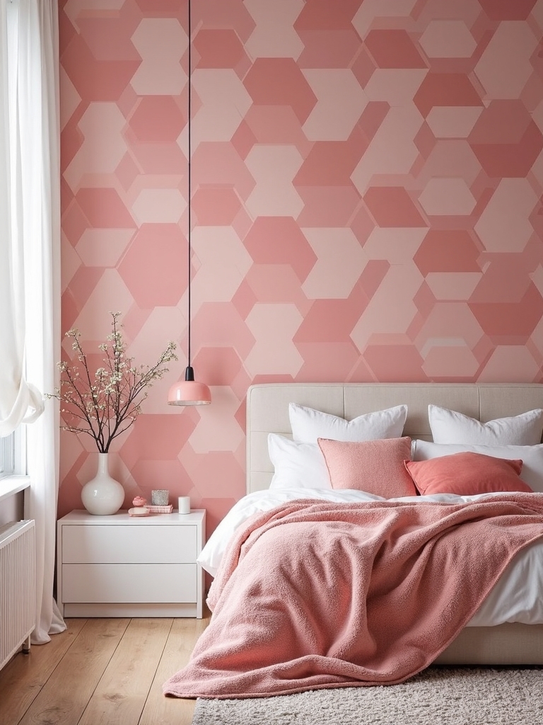 geometric patterned wallpaper design