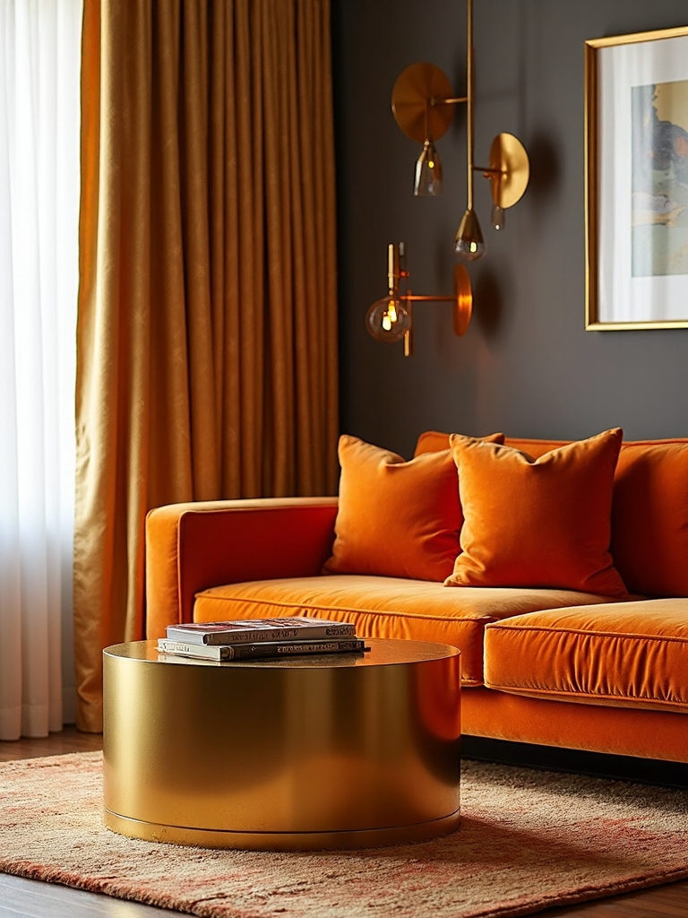 glamorous orange and gold