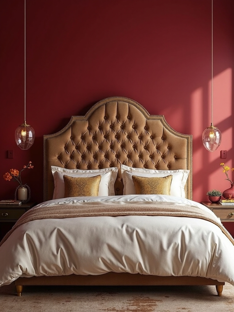 headboards displayed on red