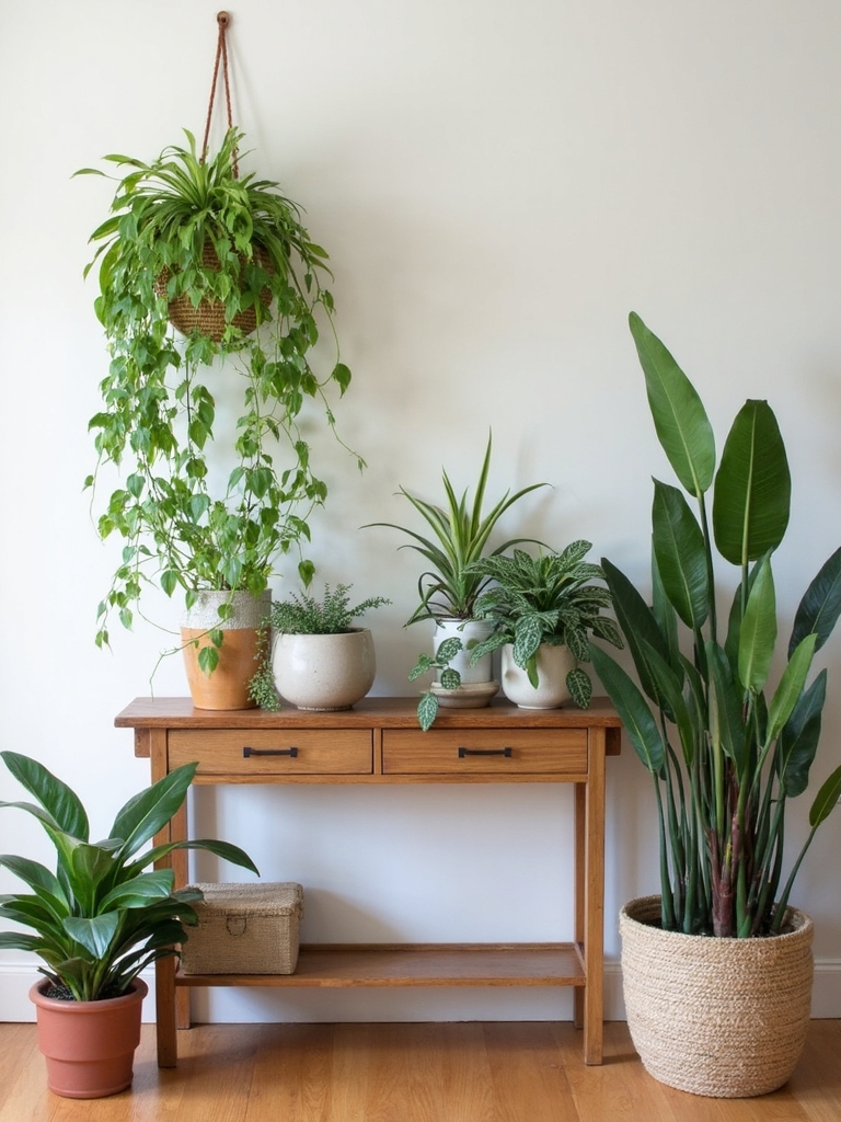 layered plants on tables