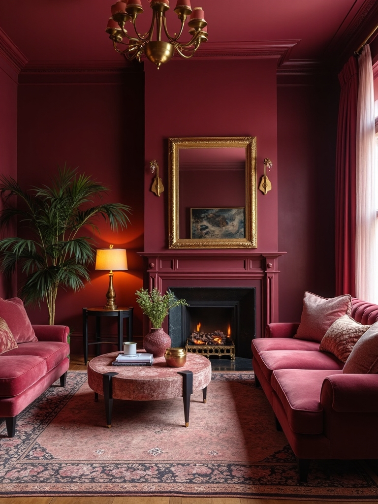 luxurious intimate burgundy ambiance