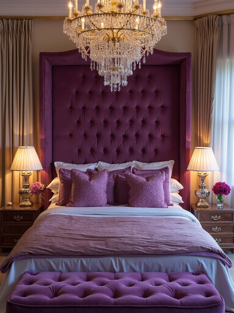 luxurious velvet purple furnishings