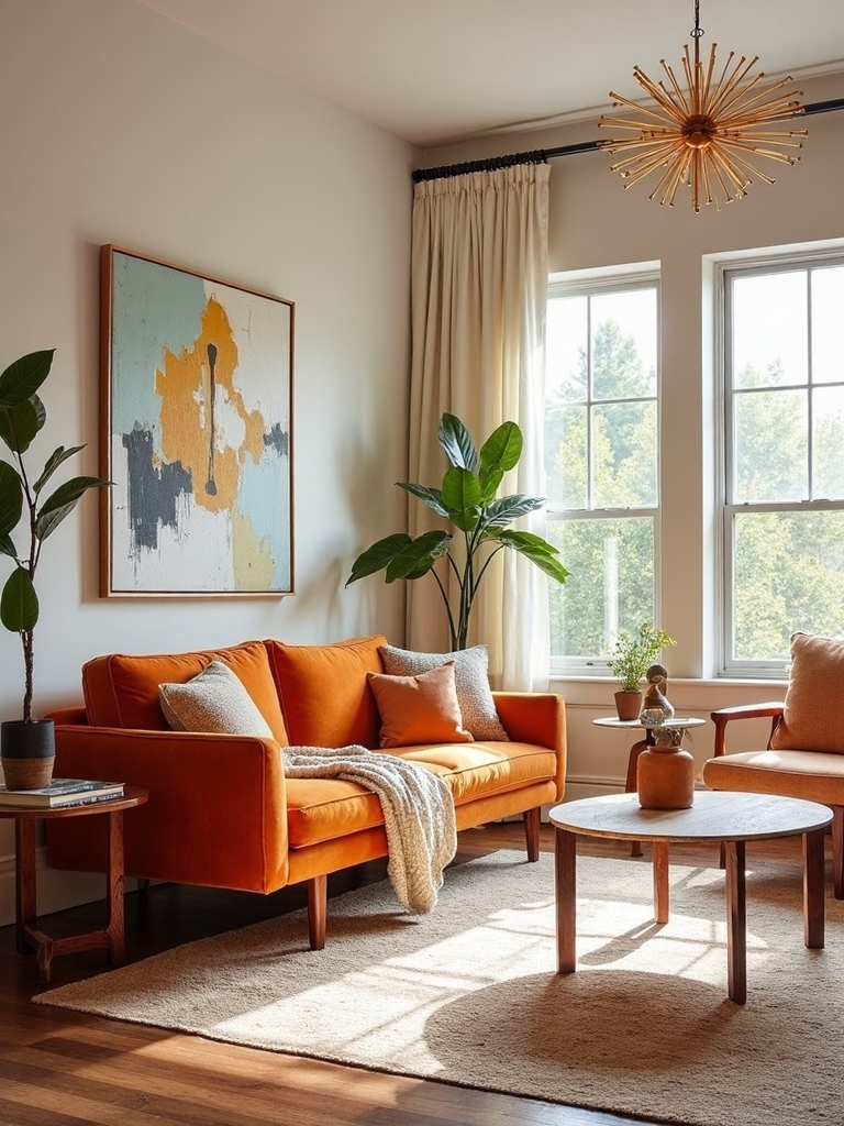 mid century modern burnt orange