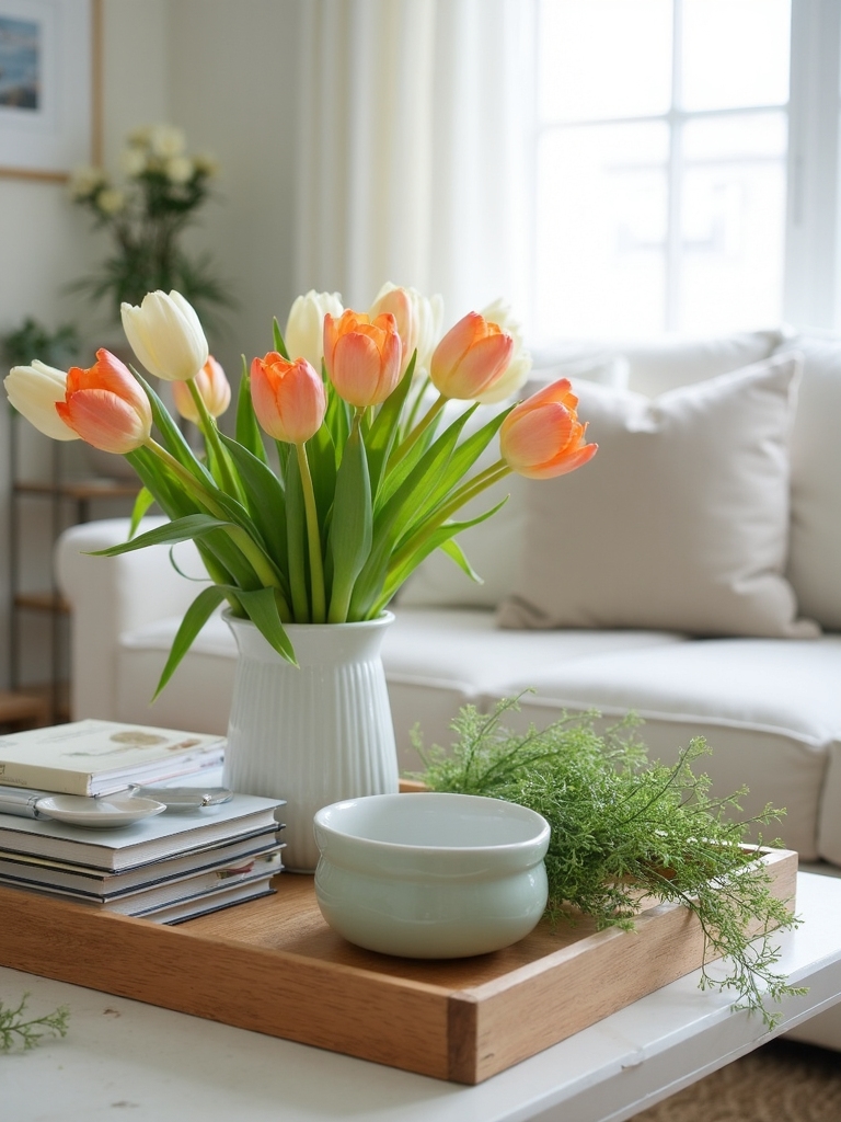 nature themed coffee table decor