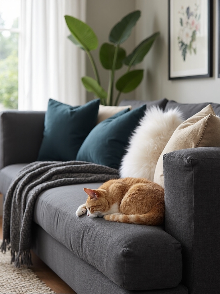 pet friendly dark grey sofa