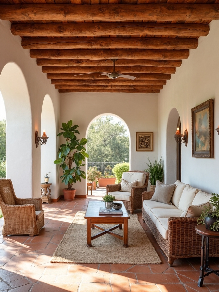 rustic exposed wooden beams