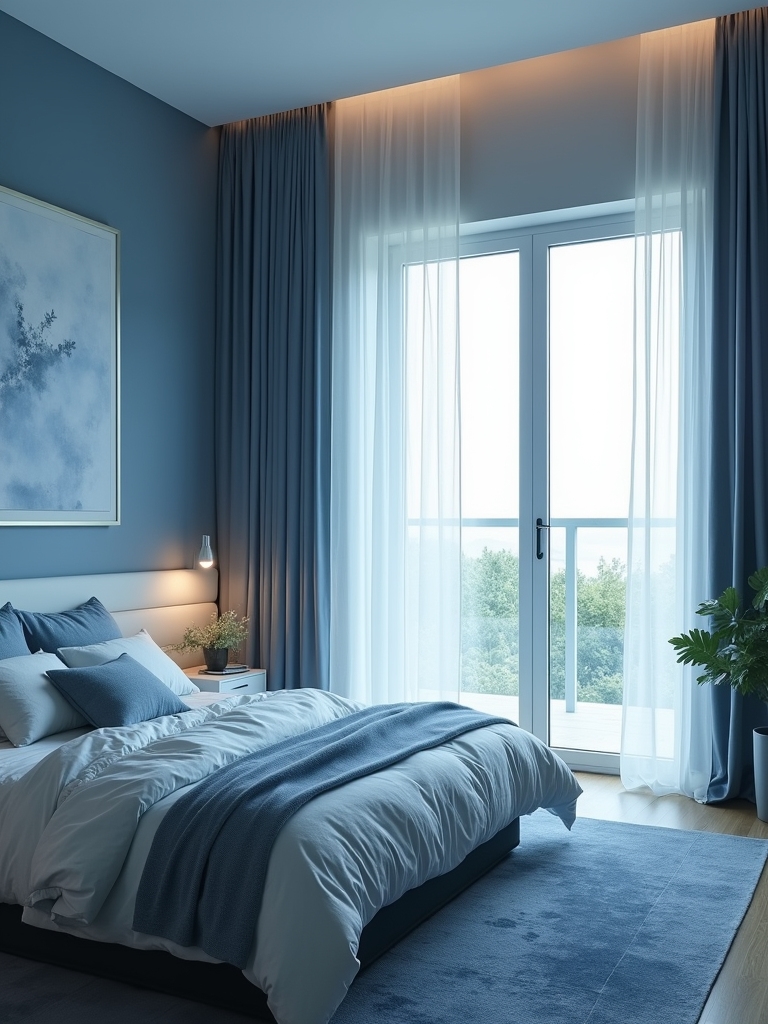 serene blue bedroom designs