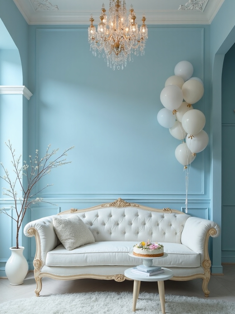 serene light blue interiors