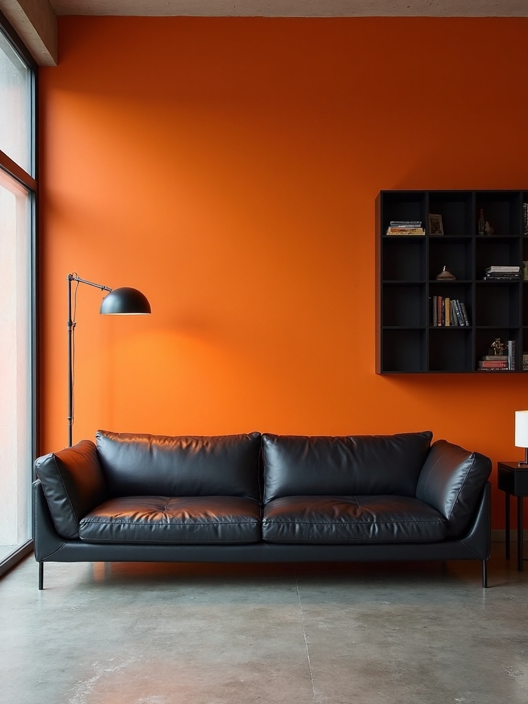 sleek contemporary orange accents